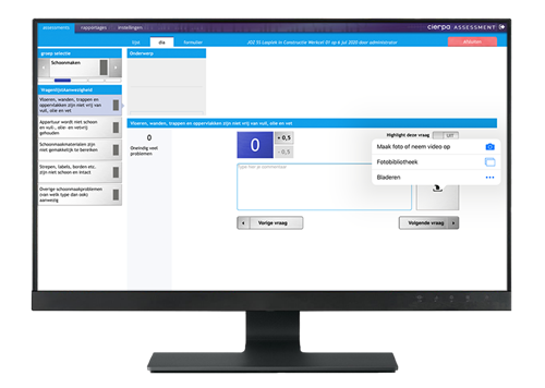 assessment software foto's en opmerkingen toevoegen